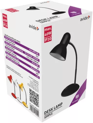 Avide Basic Asztali Lámpa Fekete