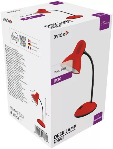 Avide Basic Asztali Lámpa Simple Piros