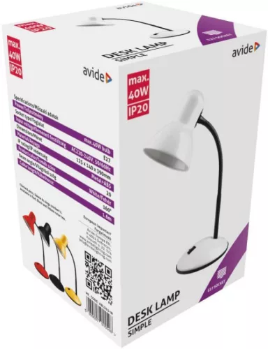 Avide Basic Asztali Lámpa Simple Fehér