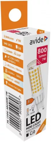 Avide LED G9 7W 4000K 660 lumen