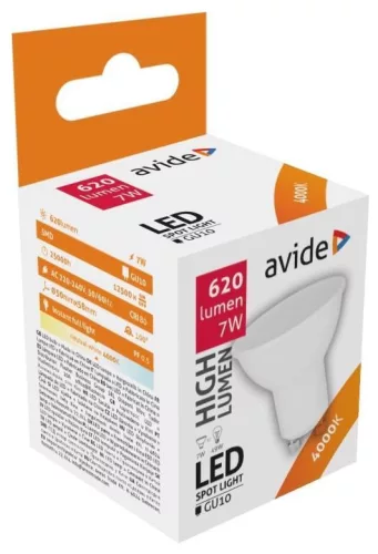 Avide LED Spot Alu+plastic 7W GU10 110° NW 4000K