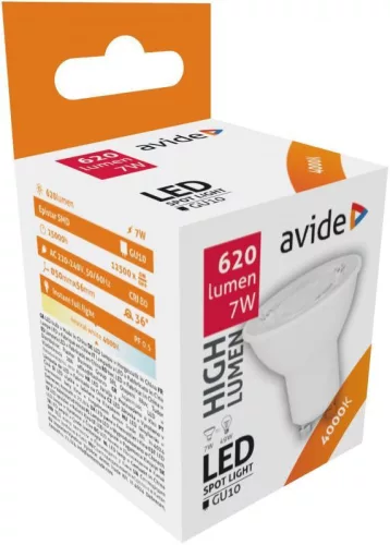 Avide LED Spot Plastic 7W GU10 36° NW 4000K