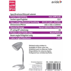 Avide Basic Asztali Lámpa C talpú Fekete