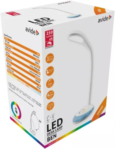 Avide LED asztali lámpatest RGB fehér 4W ''BEN''