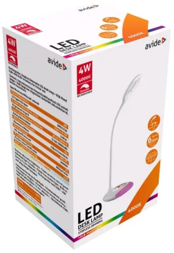 Avide LED asztali lámpatest RGB fehér 4W