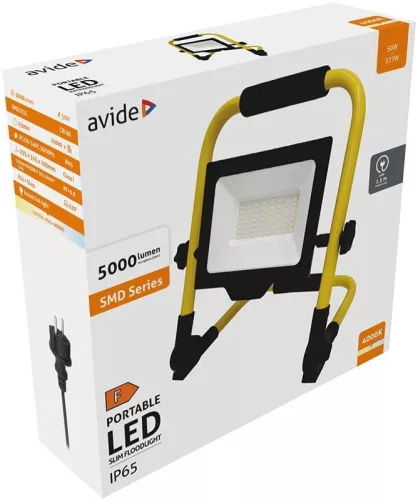 Avide LED Reflektor Slim SMD 50W állványos 1.5m NW 4000K