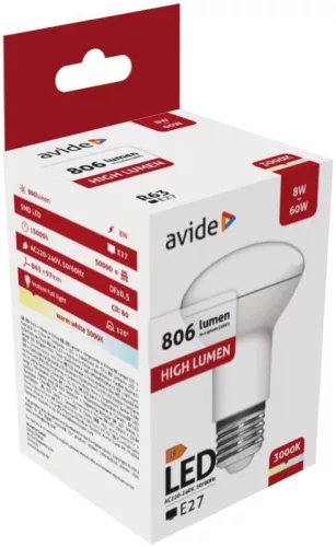 Avide LED R63 8W E 27 3000K 806 lumen