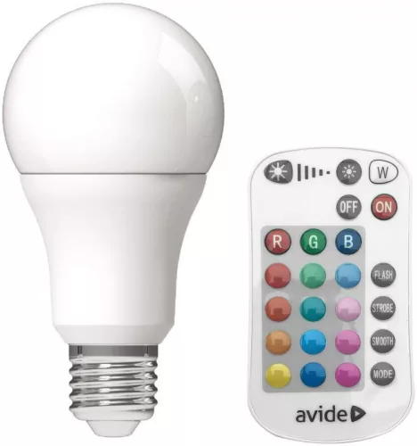 Avide Smart LED Globe A60 9,7W RGB+W 2700k IR Távirányítóval