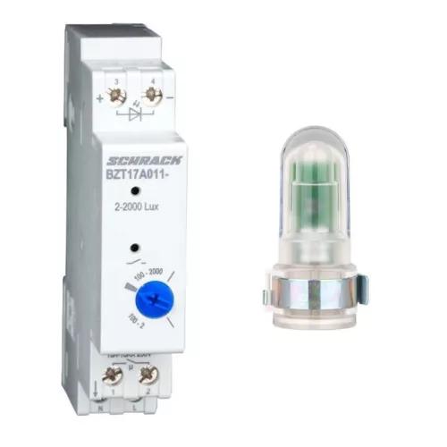 Analóg alkonykapcsoló külső érzékelővel, Tempus Lux, 2-2000lx, max. 2600W, DIN sínre