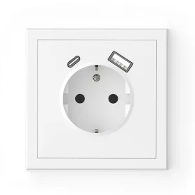   Commel Adria dugalj + USB-A és USB-C, csavaros bekötés, fehér, 16A