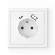 Commel Adria dugalj + USB-A és USB-C, csavaros bekötés, fehér, 16A