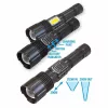 Commel LED-es zseblámpa, 5W, 600lm, 41x163mm, tölhető, 5 világítási mód