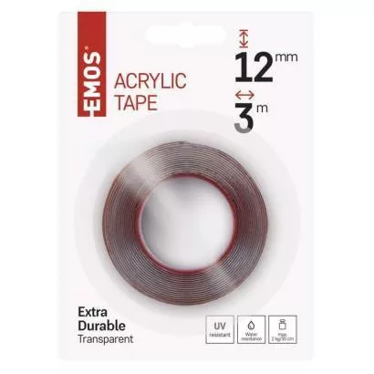 Kétoldalas öntapadó akrilszalag 12mm x 3m, extra erős tapadás