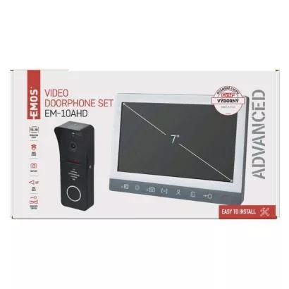 EMOS H3010 VIDEO Kaputelefon szett színes 7" kijelzővel, EM-10AHD, bővíthatő