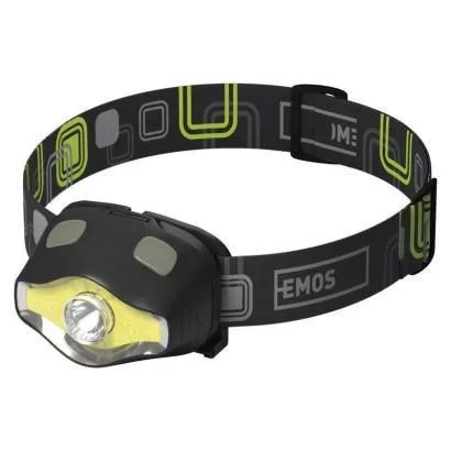 Fejlámpa 3W LED COB, 3×1,5 V AAA, fehér, zöld és piros színnel is világíthat