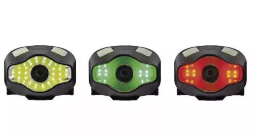 Fejlámpa 3W LED COB, 3×1,5 V AAA, fehér, zöld és piros színnel is világíthat