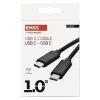 USB-C 3.1 / USB-C 3.1 kábel C csatlakozóval a gyors töltéshez és adattovábbításhoz, 1m, fekete, USB 3.1