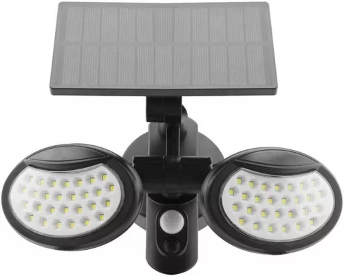 Entac Napelemes Műanyag fali lámpa, 10W SMD, 2 fej, mozgásérzékelővel