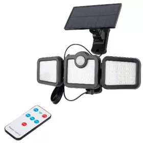   Entac Napelemes Műanyag fali lámpa, 15W SMD, 600lm, 3 fej, mozgásérzékelővel, távirányítóval, levehető Solar panel
