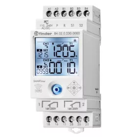   Digitális időrelé, 2 csatornás, NFC, AC/DC 110-240V, FINDER, okos relé