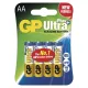 ELEM 1.5V CERUZA, AA GP Ultra Plus, Alkáli 4db/bliszter, 15AUP-2U4 B1721