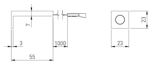 Sarokkapcsoló, szabályozható fényerejű, DC12-24V, max. 36-72 W, 2xmini AMP, kábel 2 m, szürke