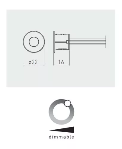 Érintéses, fényerőszabályozható kapcsoló, max. 24 W, DC12V, 1 m kábel, fehér