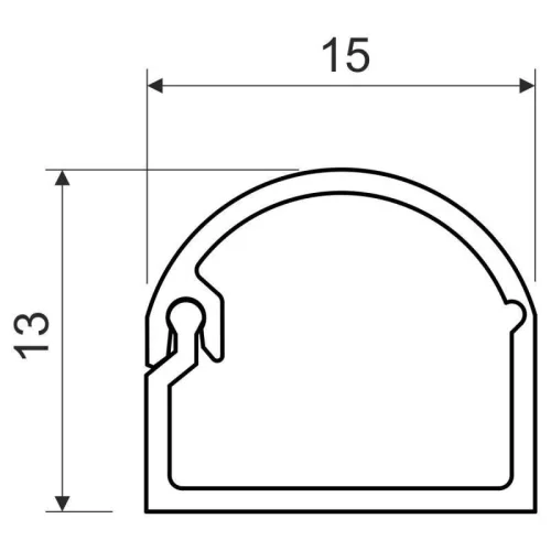 Minicsatorna, gömbölyű fedéllel 15 x 12mm, műanyag kábelcsatorna