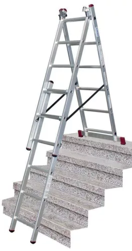 Krause CORDA sokcélú létra lépcsőfunkcióval 3x6 fokos, 033369