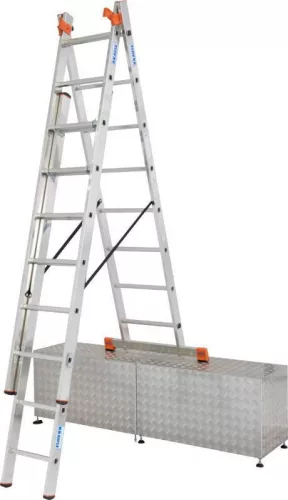 Krause TRIBILO létrafokos sokcélú létra, háromtagú, lépcsőfunkcióval 3x8 fokos, 129741