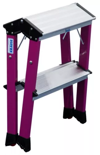 Krause ROLLY gurítható lépcsőfokos fellépő pink, 2x2 fokos, 130136