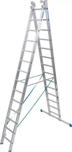 Krause STABILO létrafokos sokcélú létra, háromtagú, fali vezetőgörgőkkel 3x14 fokos, 133724