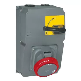   Hypra ráépíthető csatlakozóaljzat főkapcsolóval 125A 4P+E 400V