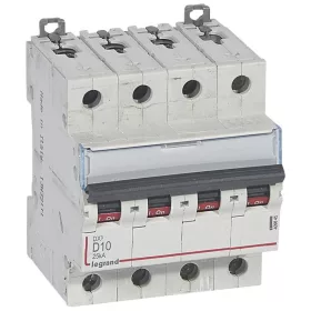 DX3 kismegszakító 25kA 4P 400V~ D10