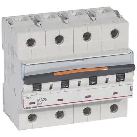 DX3 kismegszakító 25kA 4P 400V~ MA25