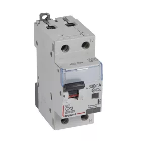   DX3 1P+N kombinált áram-védőkapcsoló C20 6000A / 10kA 300mA A típus