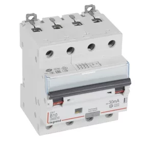   DX3 4P kombinált áram-védőkapcsoló  B10 6000A / 10kA 30mA A típus