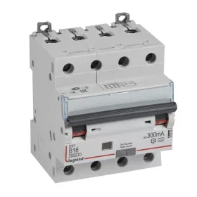   DX3 4P kombinált áram-védőkapcsoló  B16 6000A / 10kA 300mA A típus