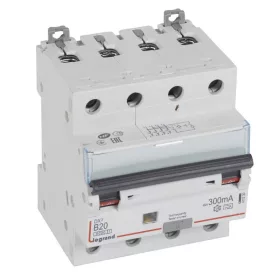   DX3 4P kombinált áram-védőkapcsoló  B20 6000A / 10kA 300mA A típus