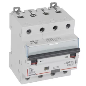   DX3 4P kombinált áram-védőkapcsoló  B32 6000A / 10kA 300mA A típus