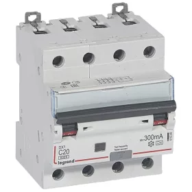   DX3 4P kombinált áram-védőkapcsoló  C20 6000A / 10kA 300mA A típus