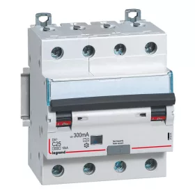   DX3 4P kombinált áram-védőkapcsoló  C25 6000A  / 10kA300mA A típus