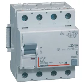 DX3 áram-védőkapcsoló 4P D 63A 30MA B