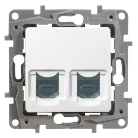   Niloé 1xRJ45 Cat6 UTP + 1xRJ11 aljzat köröm nélkül fehér