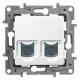 Niloé 1xRJ45 Cat6 UTP + 1xRJ11 aljzat köröm nélkül fehér