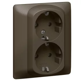   Galea Life 2x2P+F aljzat biztonsági zsaluval, csavaros, mélybronz
