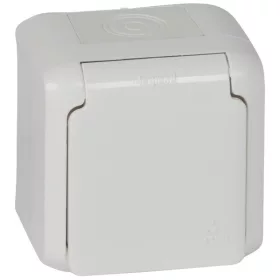   Forix IP44 fk 2P+F földelt csatlakozóaljzat, 16A, csapófedéllel, biztonsági zsaluval, fehér