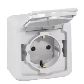   Forix IP44 fk 2P+F földelt csatlakozóaljzat, 16A, csapófedéllel, biztonsági zsaluval, szürke