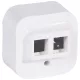 Forix IP20 kettős Keystone aljzat, fehér