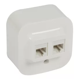   Forix IP20 falon kívüli 2x RJ45 Cat. 5e UTP informatikai csatlakozóaljzat fehér